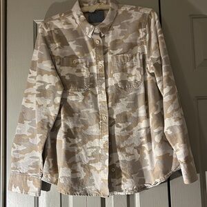 Ll Bean Heritage Camouflage Button-Up Shirt, sz L